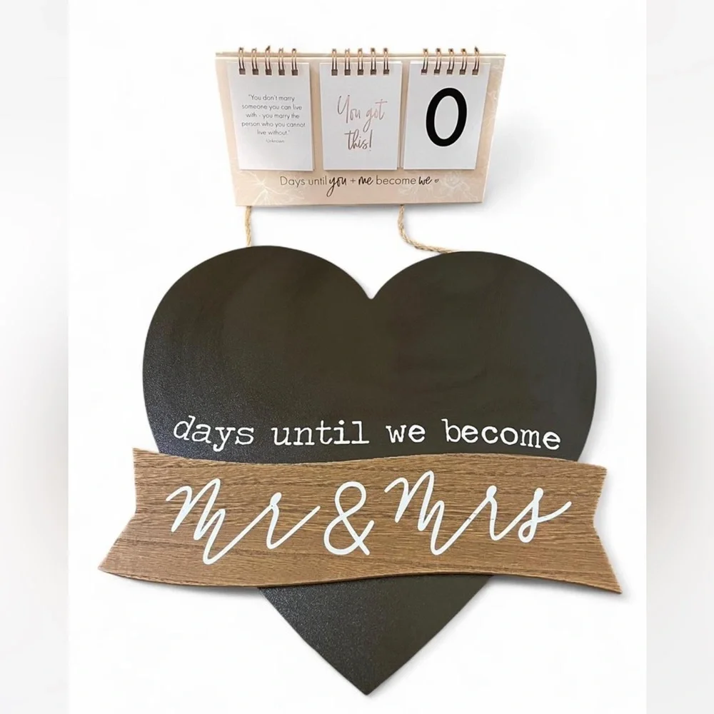 Elegant Black and Brown Wedding Countdown Calendar